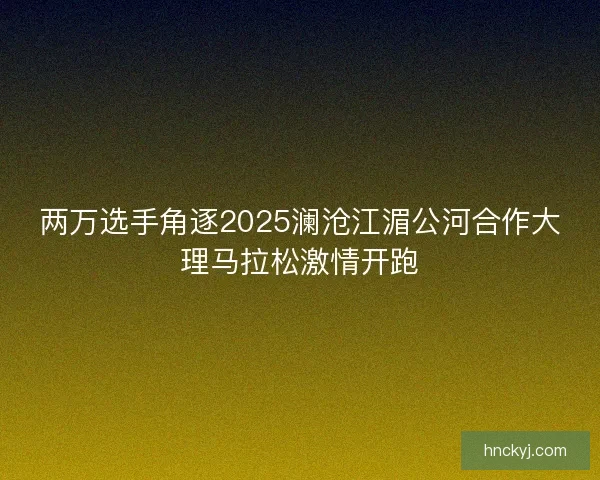 两万选手角逐2025澜沧江湄公河合作大理马拉松激情开跑
