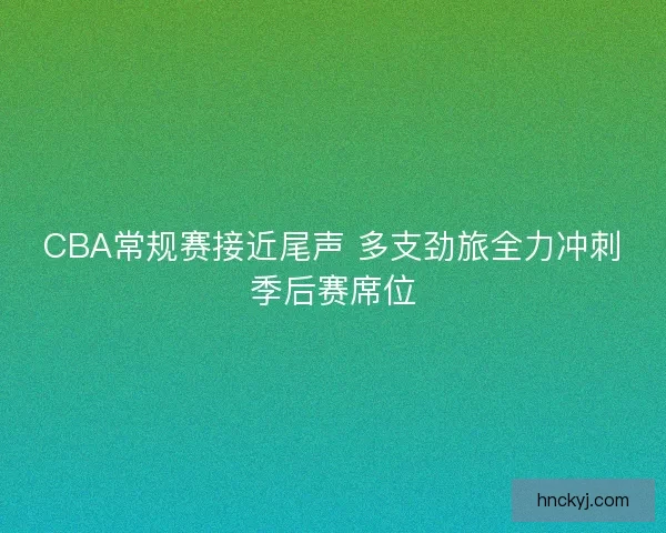 CBA常规赛接近尾声 多支劲旅全力冲刺季后赛席位