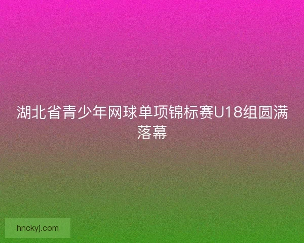 湖北省青少年网球单项锦标赛U18组圆满落幕